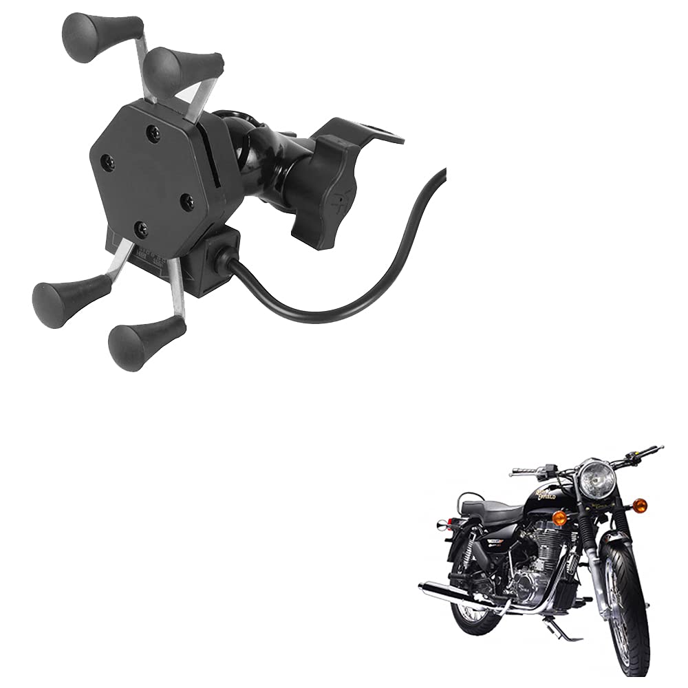 Auto Pearl Waterproof Bikes Handlebar Mount Black Holder Case, Upto 5.5 Inches for Cell Phone - Royal Enfield Bullet Electra Efi 39-image-23
