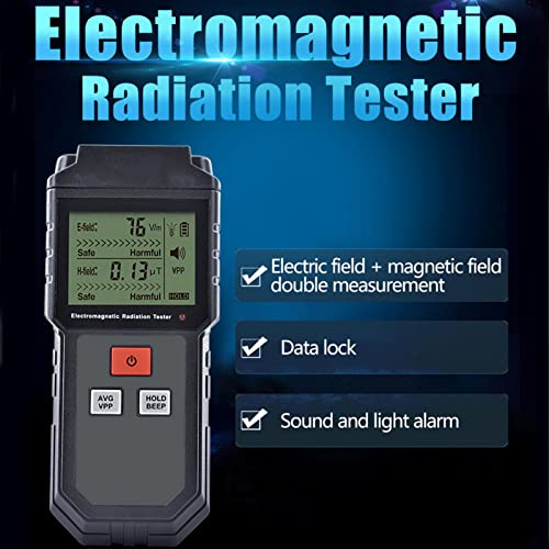 Electromagnetic Radiation Tester - EMF Radiation Tester,EMF Meter Detectors With LCD Backlight, Max/