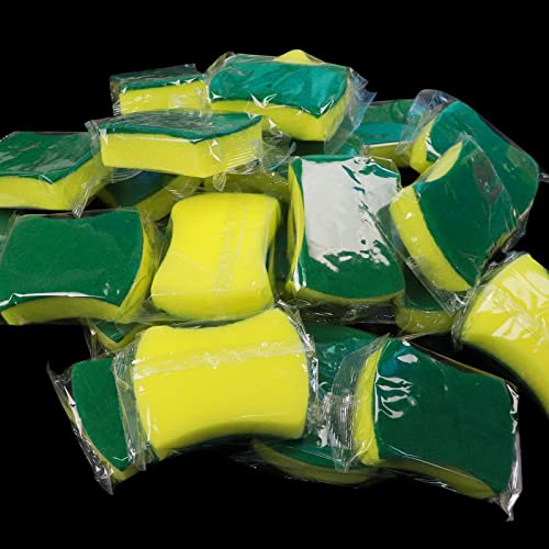 Image of (56 Pack) Kheoxusa Individually Wrapped Sponges,Sponges Individually Wrapped,Individually Wrapped Sponges Bulk Packed for Cleaning Dishes Kitchen Scrub Dish Non Scratch Scrubbers Small Mini Bulk-Waist