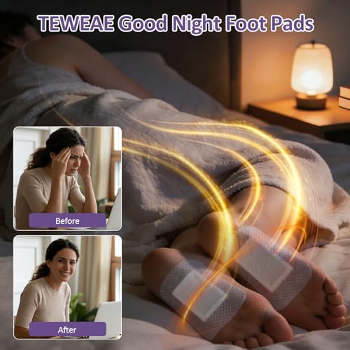 Image of Lavender Foot Pads with Ginger, 2 in 1 Design Bamboo Vinegar Foot Patches, Premium Overnight Herbal Foot Patches for Tired Feet, Better Sleep& Fresh-Feeling Feet, 60 Count