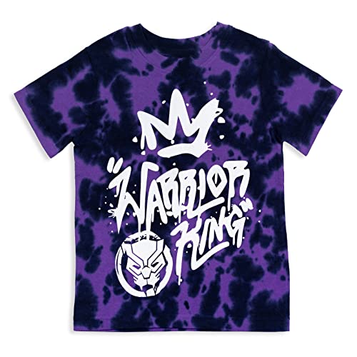 Marvel Playera Gráfica de Manga Corta Tie-Dye de Los Vengadores para Niños, Pantera negra, 10-12