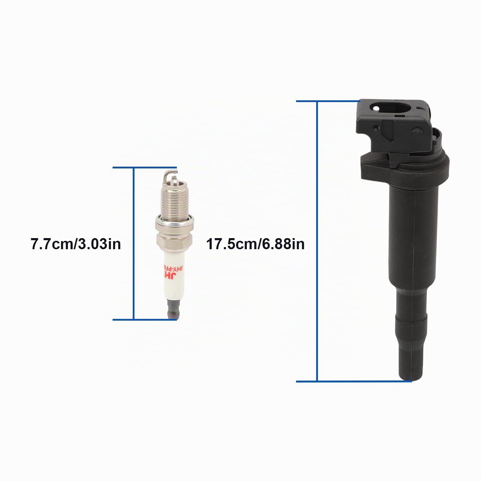 4 bobinas de encendido y 4 bujías compatibles con 3-Er E46 E90 E91 E92 E93 5-Er E60 E84 X3 E83 Z4 E85, bobina de encendido de Stabzzünspule conector OE con 12137594938 121221212121 58252