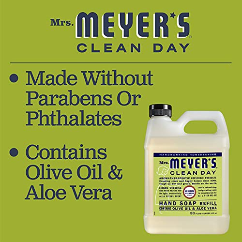 MRS. MEYER'S CLEAN DAY Liquid Hand Soap Refill Lemon Verbena, 33 Fl Oz (Pack of 2)