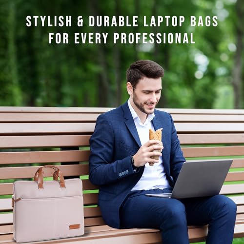 Image of Giordano Unisex 15 Inch Laptop Sleeve PU Bag for Professionals | Premium Leatherette | Water-Resistant & Padded Slim-Fit with Trolley Strap for Men & Women
