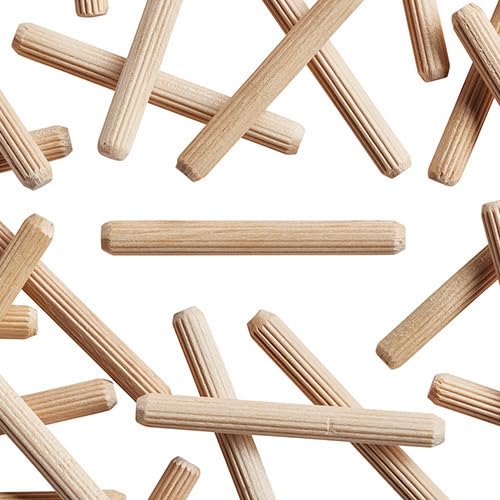 WidgetCo 1/4" x 2-1/4" Wood Dowel Pins, Multi-Groove (Qty 100)