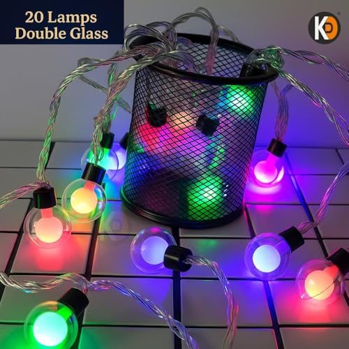 Image of K D String led Light 20 led Doubleball Multicolor String Lights - Doubleball Glass 12ft String led Light for Diwali /Navratri /Christmas Indoor & Outdoor Decoration(Double Ball Glass degin Multi)