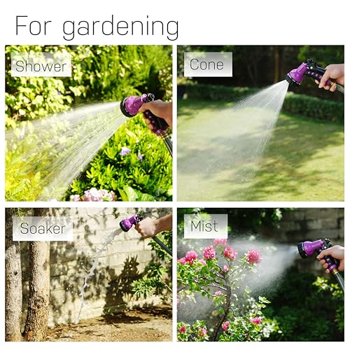 AQUASTAR by Eden AS73375 Rear-Trigger 7-Pattern Hose Nozzle (Purple) | Impact-Resistant ABS, Ergonomic Grip, Adjustable Spray Patterns for Lawn & Garden, Vibrant Colors by AQUASTAR - Used condition - Image 4