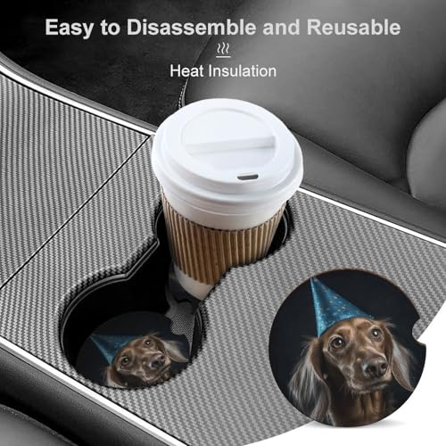 Posavasos para auto con diseño de animales, 2 unidades miniatura 4