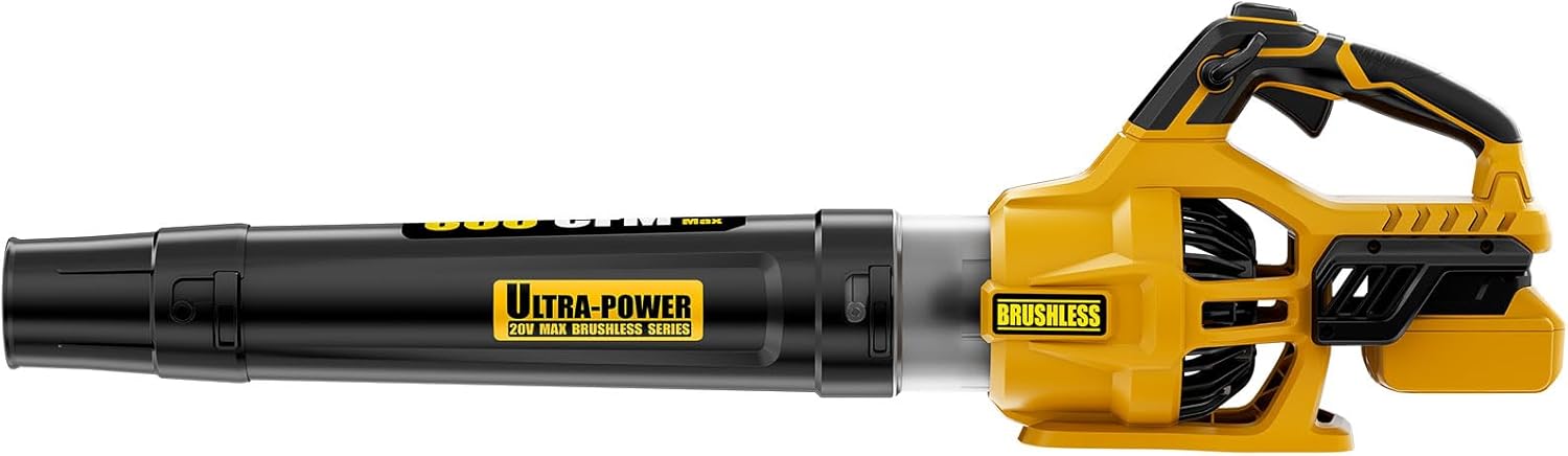 Cordless Leaf Blower, 600 CFM/125 MPH Turbo Boost Compatible with Dewalt 20V Max Battery, Brushless Motor, Variable Trigger and Speed Lock, Ergonomic 3.5LBS for Driveway & Yard, Tool Only