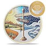 Original One Year Sobriety Coin - Reborn from Storm AA Coins - 1 Year AA Chips and Medallions - 1-10 Years NA AA Celebrate Recovery Addicts - Narcotics Alcoholics Anonymous Gifts for Men Women