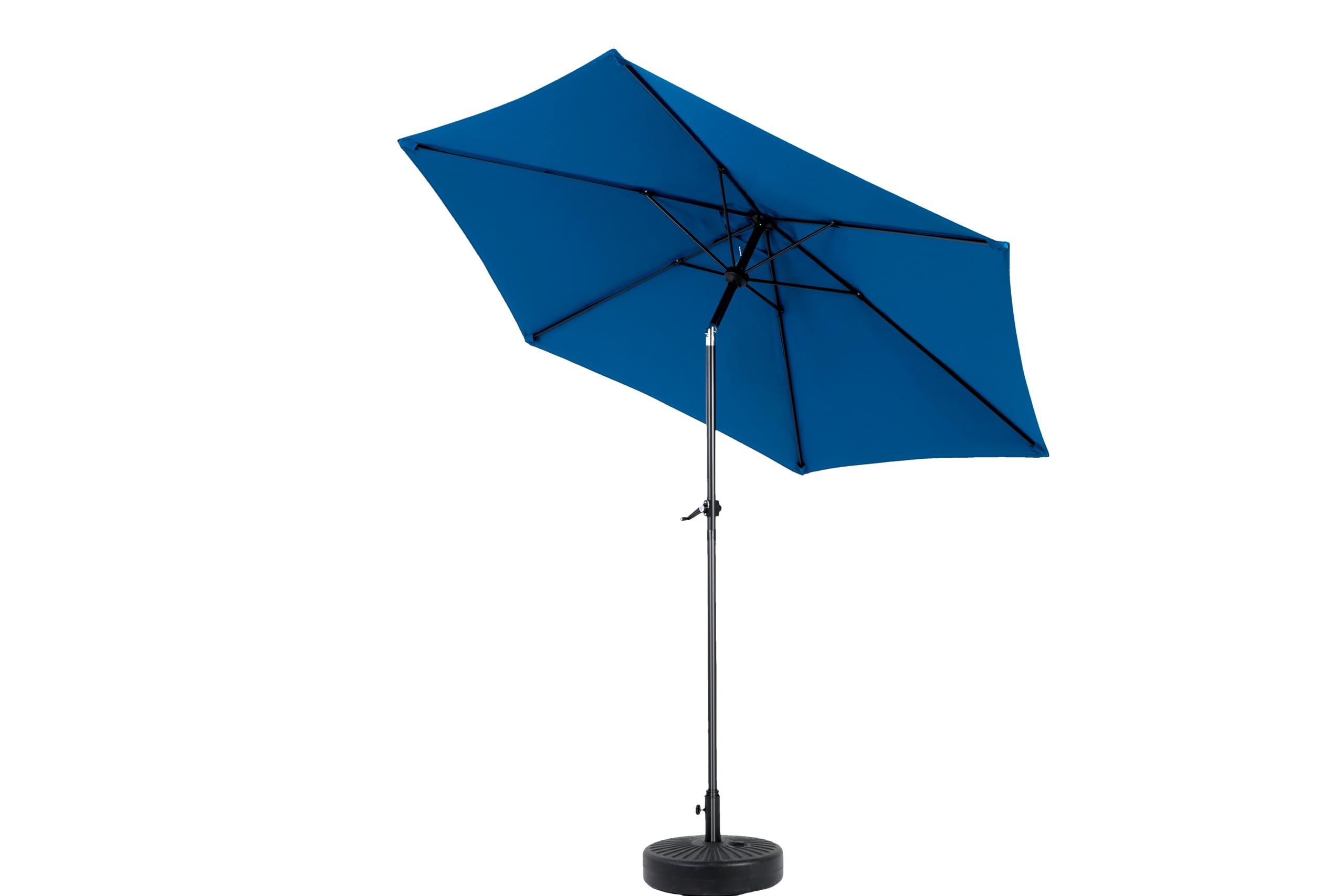 Ombrellone da Esterno 9 Piedi Rettangolare Bifacciale, 6 Stecche Acciaio, Blu, con Manovella