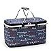 YUEBAOBEI Basket Glacière, Panier Pique-Nique Pliable, Sac Isotherme Pliable, 29L Grande Capacité Sac Isotherme, Pack Glace Pliable À Cadre en Aluminium Portable, pour Randonnée Voyage