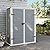 UDPATIO 51 Cu.ft Vertical Storage Shed, 4.3 ft x 5.6 ft Resin Outdoor Shed Waterproof Plastic Storage Cabinet for Garden, Backyard, Lawn, Grey