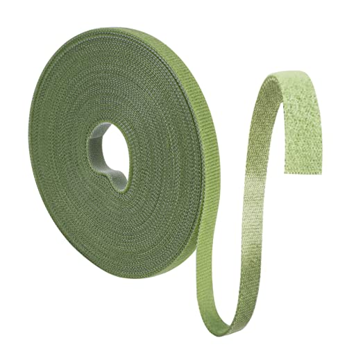 10m Pflanzenbinder Klettband, 10mm Pflanzenband Klettverschluss Selbstklebend Plant Ties Witterungsbeständig Kabelbinder Wiederverschließbar Kletterhilfe für Pflanzen(Grasgrün)