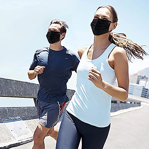 Beuio 100Pcs Black Disposable Face Masks 3 Ply Protection Safety Mask Cover For Adult Women And Men #TOP6