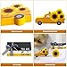 Yookeer 5 Pieces Farmhouse Tiered Tray Decor Items Rustic Wooden Mini Truck Bundle Books Stack Sign for Summer Spring Home Harvest Table Shelf Decorations(Sunflower Style)