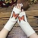 Cat Embroidery Knitted Gloves, Fashion Splicing Design With Leaky Finger For Casual Warmth,D,22 * 10Cm,White,One Size