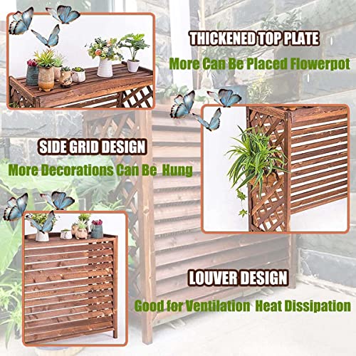 Housse de climatisation en bois et cache climatiseur extérieur 85x35x75 - 5
