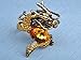 Alilang Golden Topaz Color Rhinestone Vintage Medieval Fantasy Mystic Dragon Zodiac Ring
