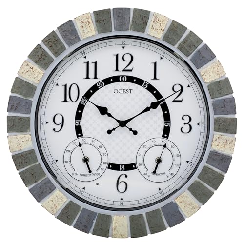 Reloj exterior impermeable de 18 pulgadas ideal para decorar terrazas y jardines 2