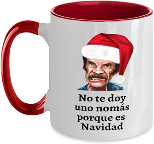 Regalo para navidad taza de cafe 2 colores roja y blanco no te doy una nomas