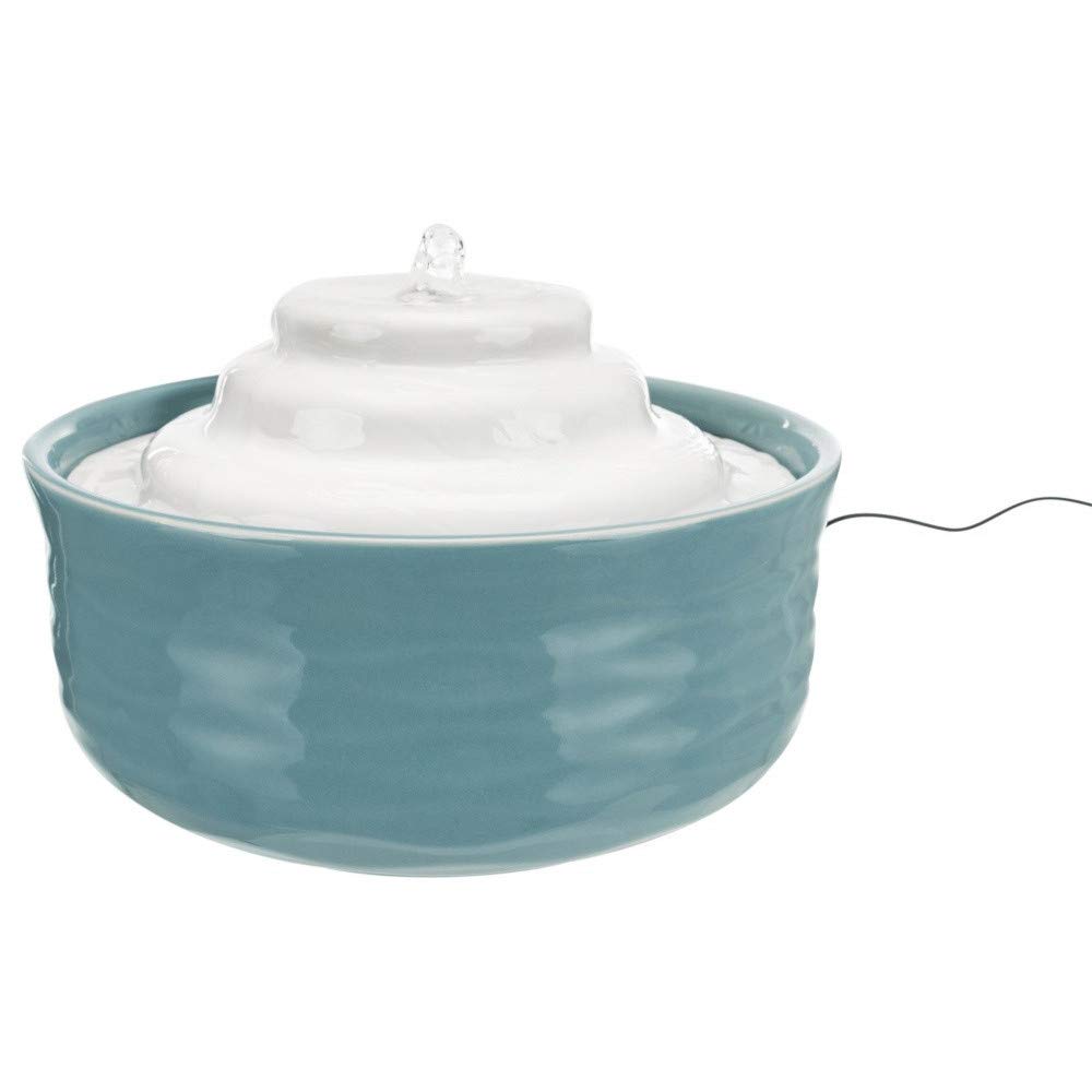 TRIXIE Fontanna do picia Vital Falls ceramiczna 1,5 l/Ø 22 x 13 cm, benzyna/biała, 2,29 kg