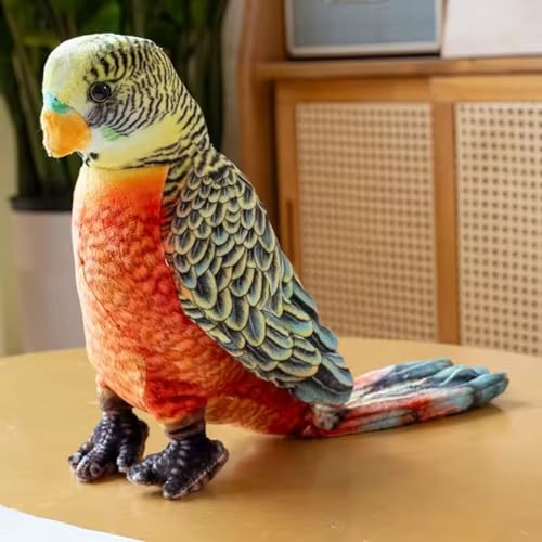 Image of Tickles Cute Parrot Soft Stuffed Plush Bird Toy for Kids Boys & Girls Birthday Gifts (Size: 30 cm Color: Orange & Green)