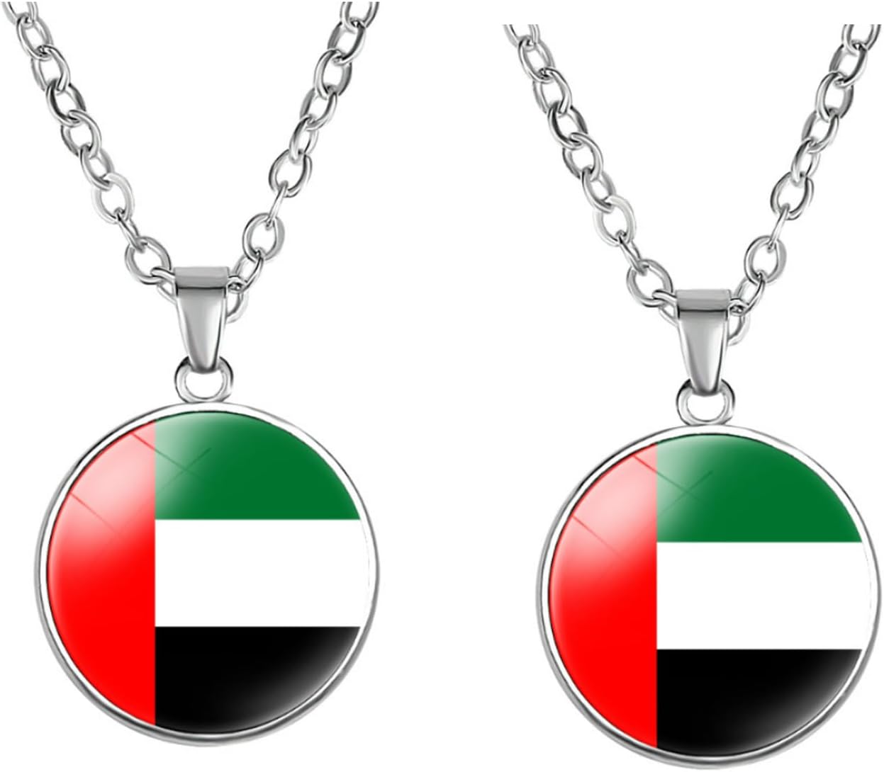 ZENRUIMING 2 UAE flag necklaces, men and women’s time gemstone minimalist pendant, clothing and sweater accessories