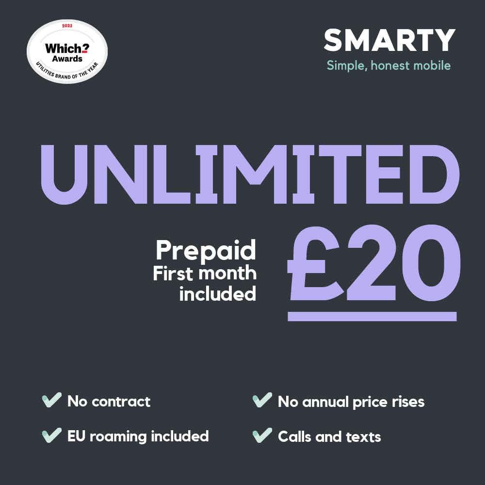 SMARTYUNLIMITED Pre-loaded Pay As You Go SIM