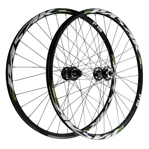 LYYCX AuroraXQ Paire de Roues VTT 26/27,5/29 Pouces, Roues de Vélo de Montagne Double Mur Alliage Frein à Disque 32H Roue de Vélo HG Hub Convient Aux pneus...