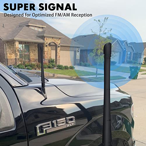Image of Antennas for Ford F150 (2009-2026) 7 Inch Rubber Antenna Replacement Car Wash-Proof Radio Antenna Truck Short Antenna Ford F150 Accessories Carbon Fiber