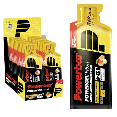 Powerbar - PowerGel Fruit - Mango Passionfruit - 24x41g - High Carb Energie Gel - Natrium - 50mg Koffein Powerbar - PowerGel Fruit - Mango Passionfruit - 24x41g - High Carb Energie Gel - Natrium - 50mg Koffein