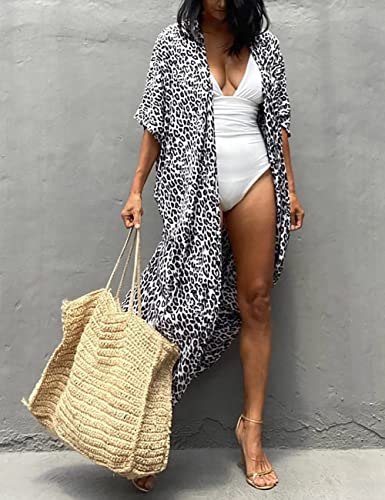 Image of Bsubseach Stylish Tie Dye Open Front Long Kimono Swimsuit Coverup for Women