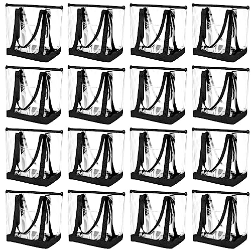 Silkfly Clear Tote Bags Bulk, PVC Shoulder Handbag, Security Approved See Through Bag with Zipper Closure for Work