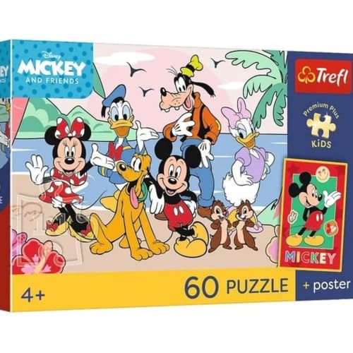 Trefl - Disney, Lustige Mission - Puzzle 60 Teile - Bunte Puzzles mit Helden Märchen, Sammler-Poster, Kreative Unterhaltung, Spaß für Kinder ab 4 Jahren