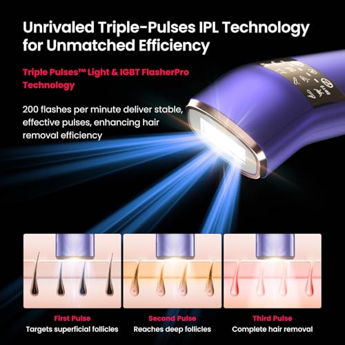 2025 New Laser Hair Removal Device, 25J Triple Pulse Permanent Ipl Hair Removal Device For Ingrown & Coarse Hair, 37°F Painless Sapphire Ice Cooling Hair Removal For Legs, Facial, Armpits, Bikini - 7