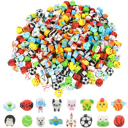 300 Piezas Mini Borradores de Lápiz,Gomas Borrar para Niños Pequeñas Borrador de Animales Lindo Gomas de Borrar Divertidas para Recuerdos de Fiesta Recompensas de Tareas(Estilo Aleatorio)