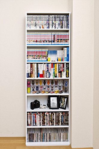 コミックラック　ハイタイプ　WH Amazon｜HMP-05WH コミックラック ハイタイプ WH【代引不可】｜本棚