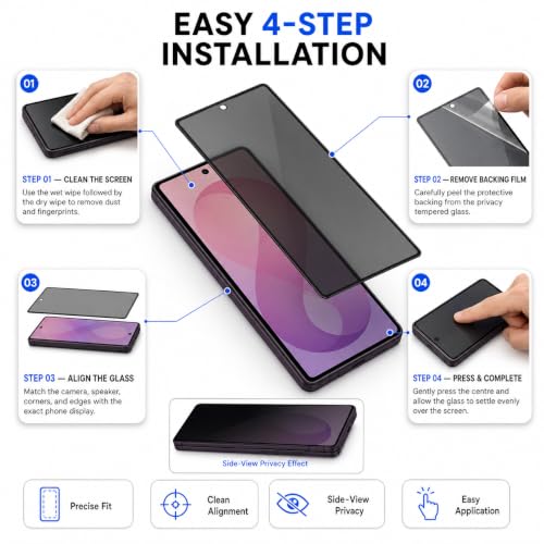 Image of FIRST MART Privacy Tempered Glass for Samsung Galaxy Z Fold 8 Ultra | Anti-Spy Screen Protector, Edge-to-Edge 9H Scratch Protection, Case-Friendly, Bubble-Free | Pack of 1