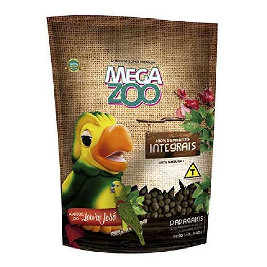 RAÇÃO MEGAZOO EXTRUSADA PAPAGAIO INT. LOURO JOSE 600G