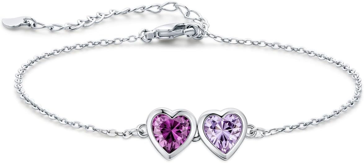 Zoesky Personalized Birthstone Bracelet for Women Sliver Tone 5A Cubic Zirconia Custom Mother Bracelet with 5A Cubic Zirconia Mother Jewelry for Christmas Birthday Mother Day Gift for Mom Wife