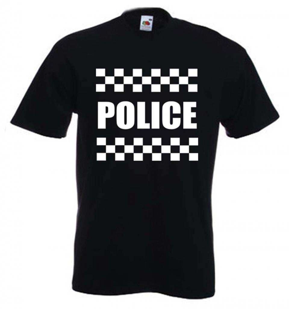 Tribal T-Shirts Men's Black Police Uniform Fancy Dress T-Shirt (Xxxl)