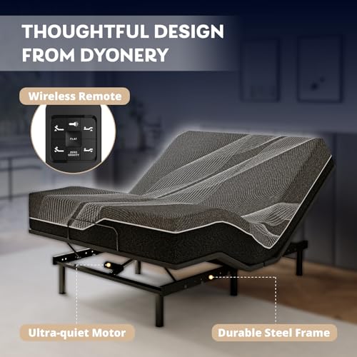 Image of Dyonery Full Size Adjustable Bed Frame + 14 Inch Gel Memory Foam Mattress