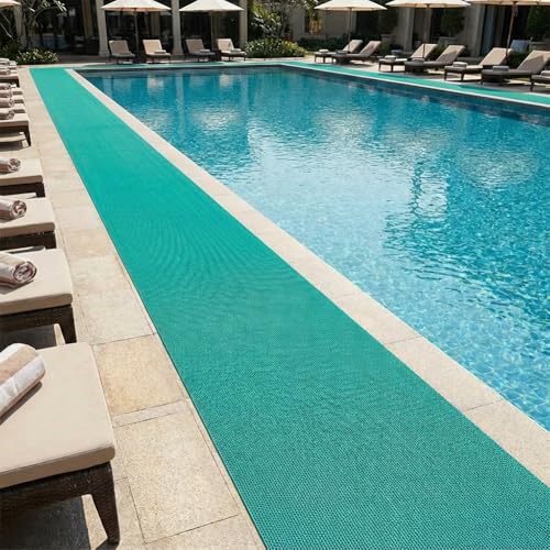 LITA Drainage Non Slip Flooring Mats Swimming Pool Bathroom Mat Anti-Fatigue PVC Mat Heavy Duty Commercial Anti Slip Floor Mats for Outdoor Balcony Garage Restaurant Sauna SPA (Green 3FTX10FT)
