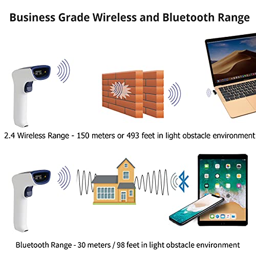 Scanavenger Wireless Portable 1D&2D With Stand Bluetooth Barcode Scanner: Hand Scanner 3-In-1, Cordless, Rechargeable Scan Gun For Inventory - Usb Bar Code/Qr Reader (1D Only With No Next Gen Stand) #TOP5