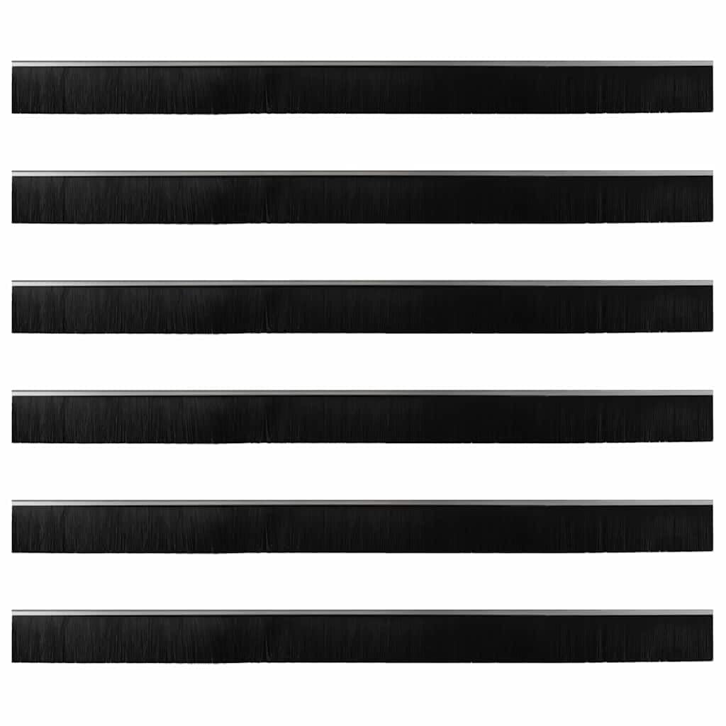 Guarnizioni per porte in alluminio, 6 pezzi, 100 cm, argento, paraspifferi per porte interne, guarnizioni a spazzola montate per camera da letto e soggiorno