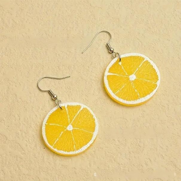 Lemon Earrings Lemon Dangling Earrings Lime Earringss Exquisite Acrylic Resin Orange Lime Fruit Lemons Jewelry - Image 4