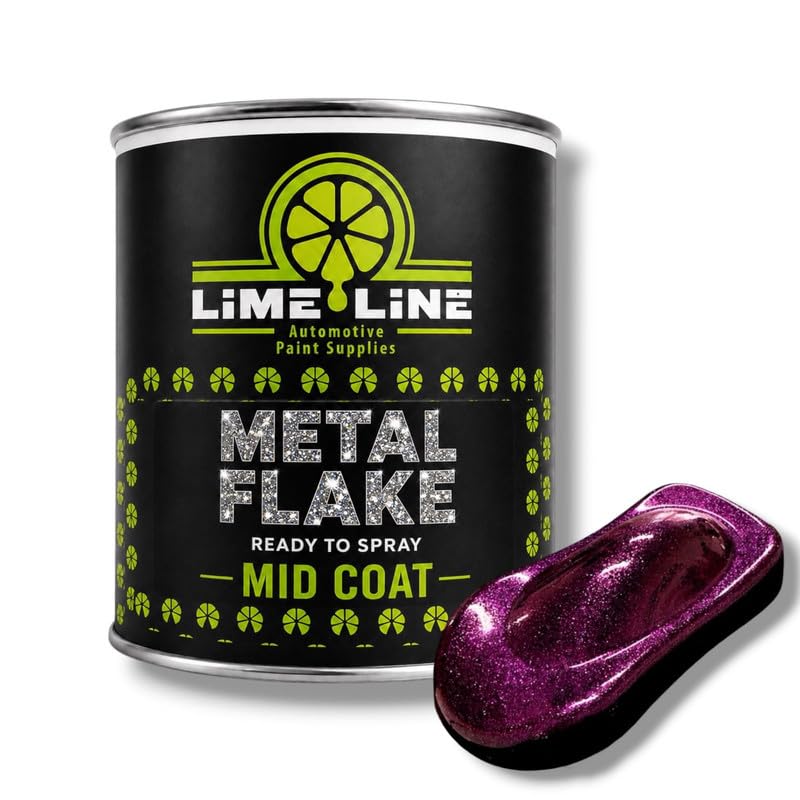 LiME LiNE Automotive Metal Flake Midcoat - No Reducer Needed (Purple, 1 Quart)