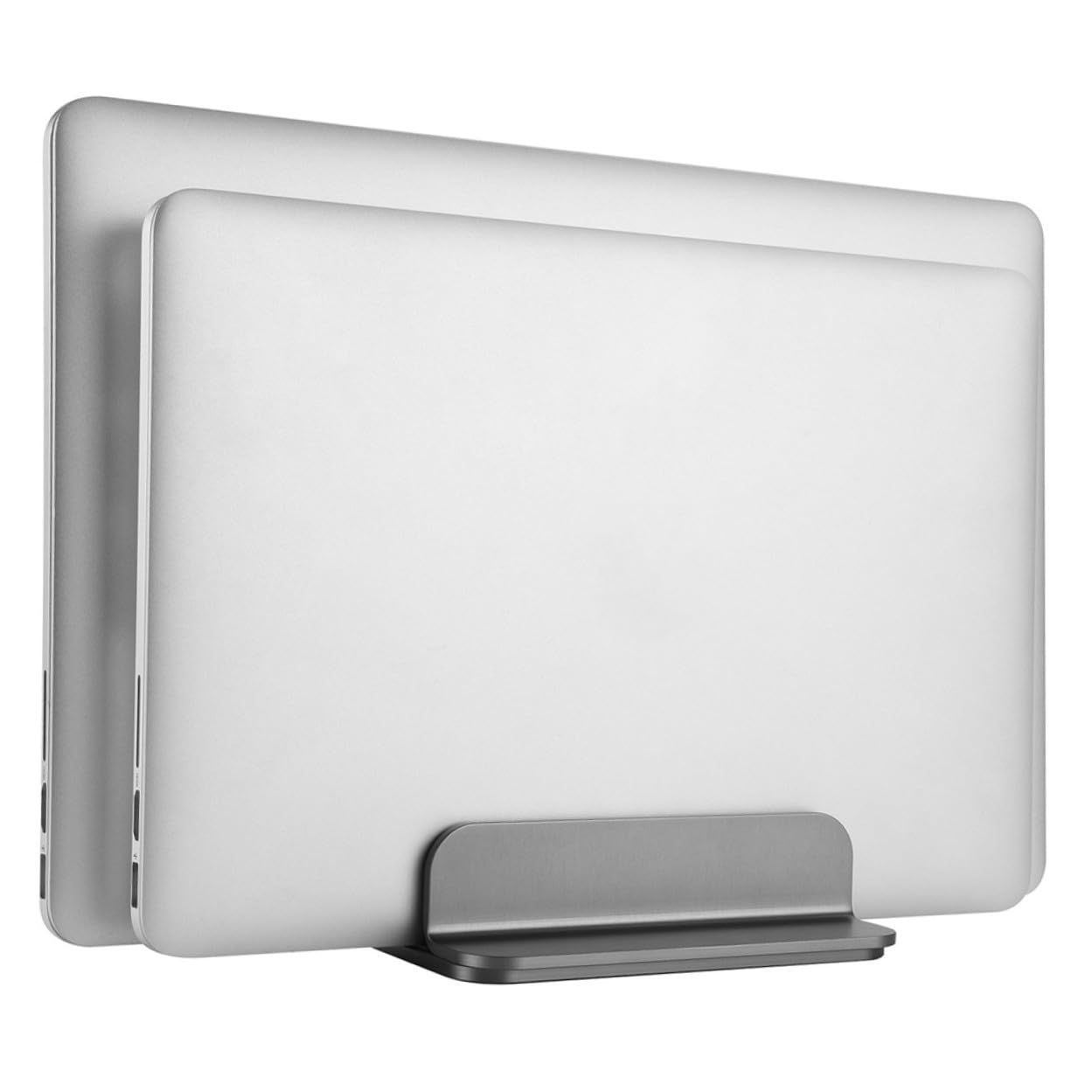 Kisangel Soporte Portátil Vertical Doble de Aluminio Base Resistente y Ligera para Laptop y Tablet Ahorro de Espacio para Oficina y Hogar