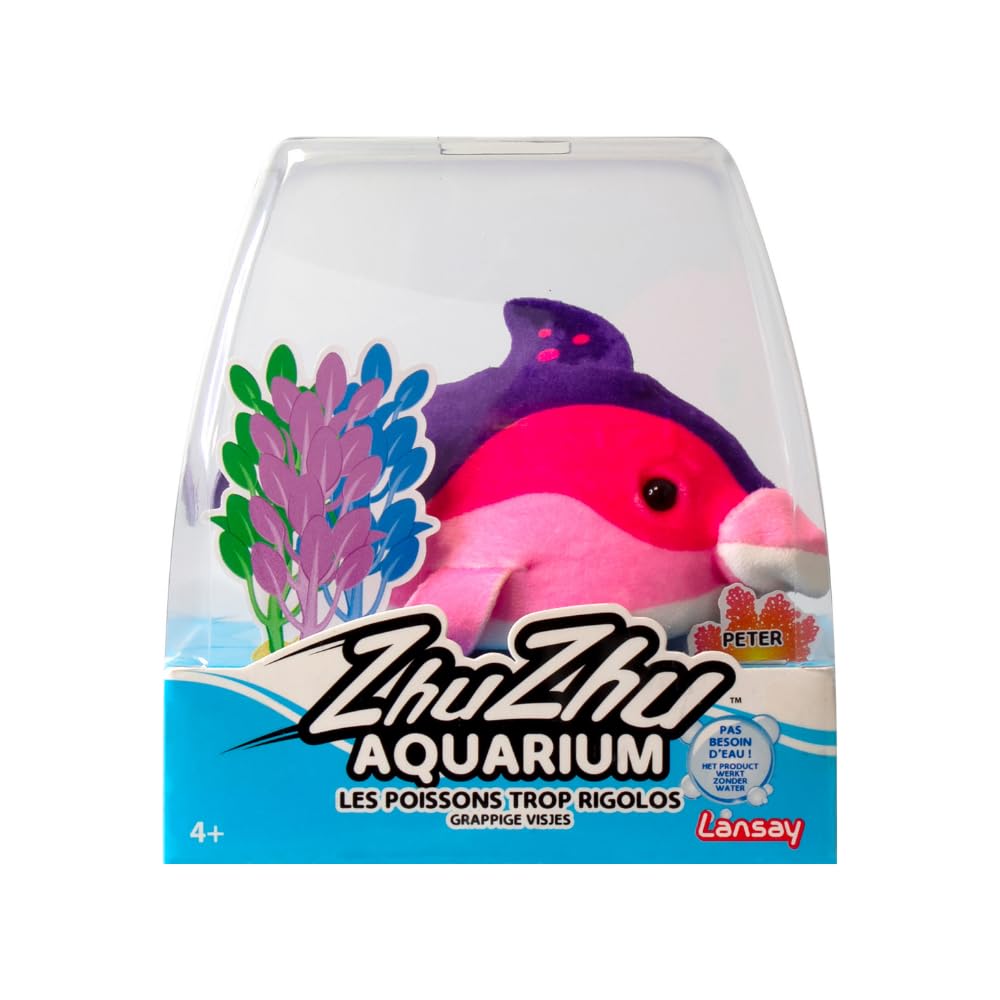ZHU ZHU Aquarium – Nina the Dolphin – Discover Your Pretty Dolphin – Soft and Funny Fish – Soft & Interactive Plush Toy for Children – Creation of Enchanted Stories – No Need for Water – 4 Years